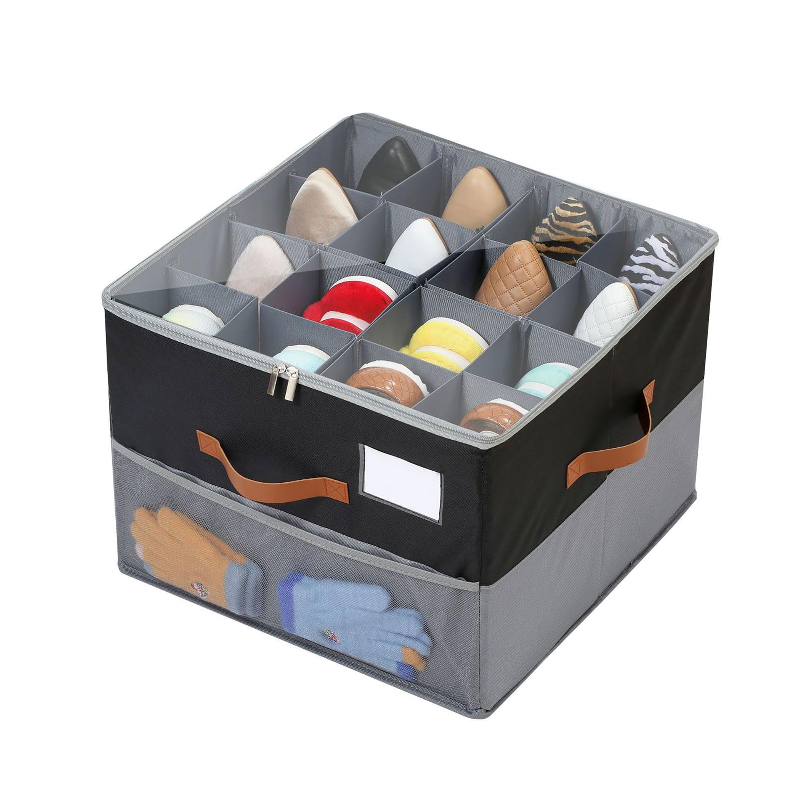 Snorvixre Fashionable Closet Shoe Storage Solution for 8 16Pairs Equipped with Clear Covers and Reinforced Carry Handles Dustproof Shoe Container
