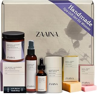 ZAAINA Luxury Spa Gift Set for Women - Natural Handmade Bath & Body Pamper Kit for Birthday, Valentine's, Mom, Wife