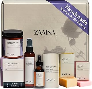 ZAAINA Spa Gift Set for Her - Luxury Valentine's Day Gifts for Women, Pampering At Home Bath and Body Relaxation Spa Package, Spa Gift Basket for Mom Wife Friend, Birthday Gifts for Women