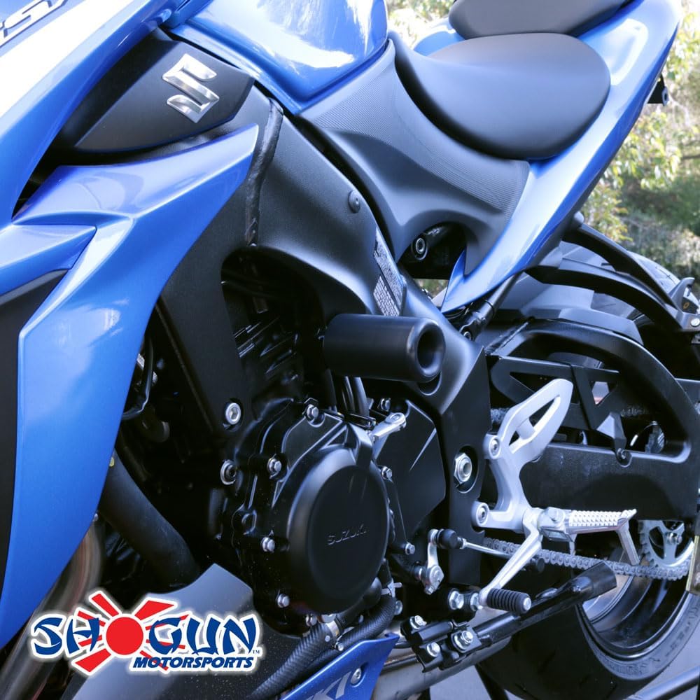 Shogun USA Made Suzuki GSX-S1000 GSX S1000 GSXS 1000 2016 2017 2018 2019 2020 2021 2022 2023 2024 2025 2026 Black No Cut Frame Sliders Fits ABS & NON ABS - 750-5629