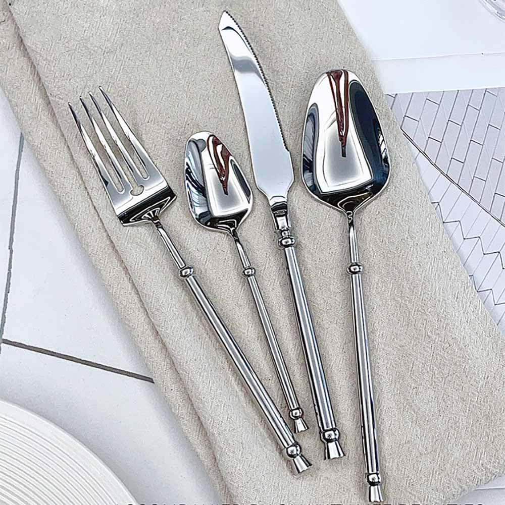 TWEE Silverware Set for 16 Unique 18/10 Stainless Steel 64 Piece Flatware Sets Mirror Polished Elegant Cutlery Utensils Set for Home Kitchen Dishwasher Safe Nice Weight