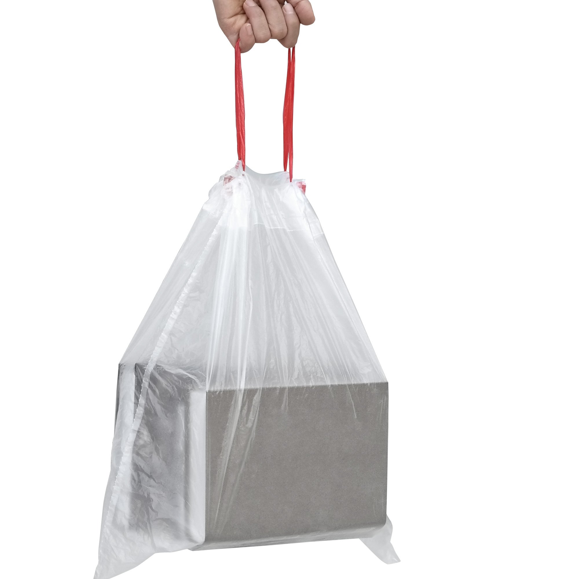 pekky 1,2 gallon pequeño claro bolsas de basura con cordón, Heavy Duty, 120 cuenta
