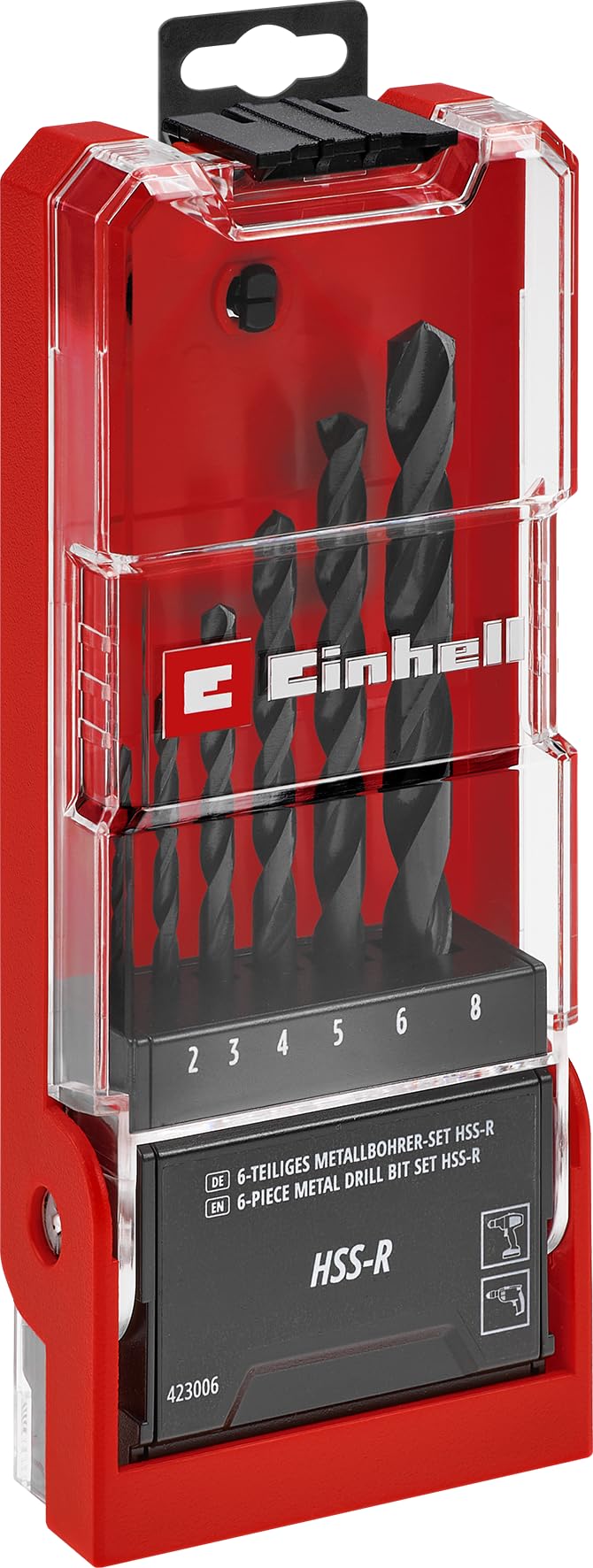 Orijinal Einhell 6 Parça HSS-R Metal Matkap Ucu Seti (HSS 4241 Çelik, Siyah Oksitli, 135° Uç Açısı, Haddelenmiş Tip N Helis, Yuvarlak Sap, Saklama Kutusu Dahil)