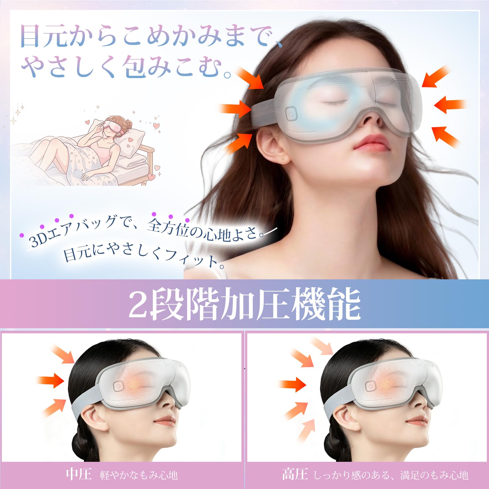 Amazon | アイウォーマー 【空気圧2階段・温熱2段階・ 振動・6つの