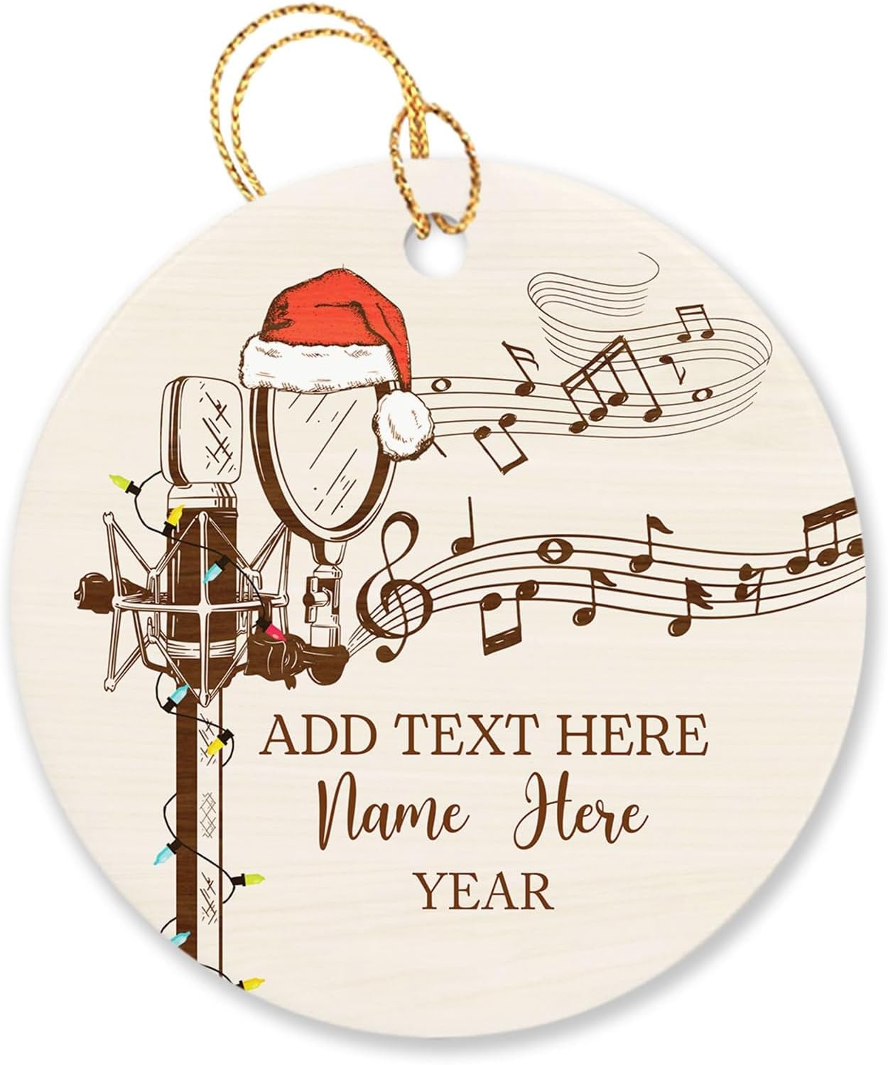 Personalized Singer Singing Microphone Christmas Ornament