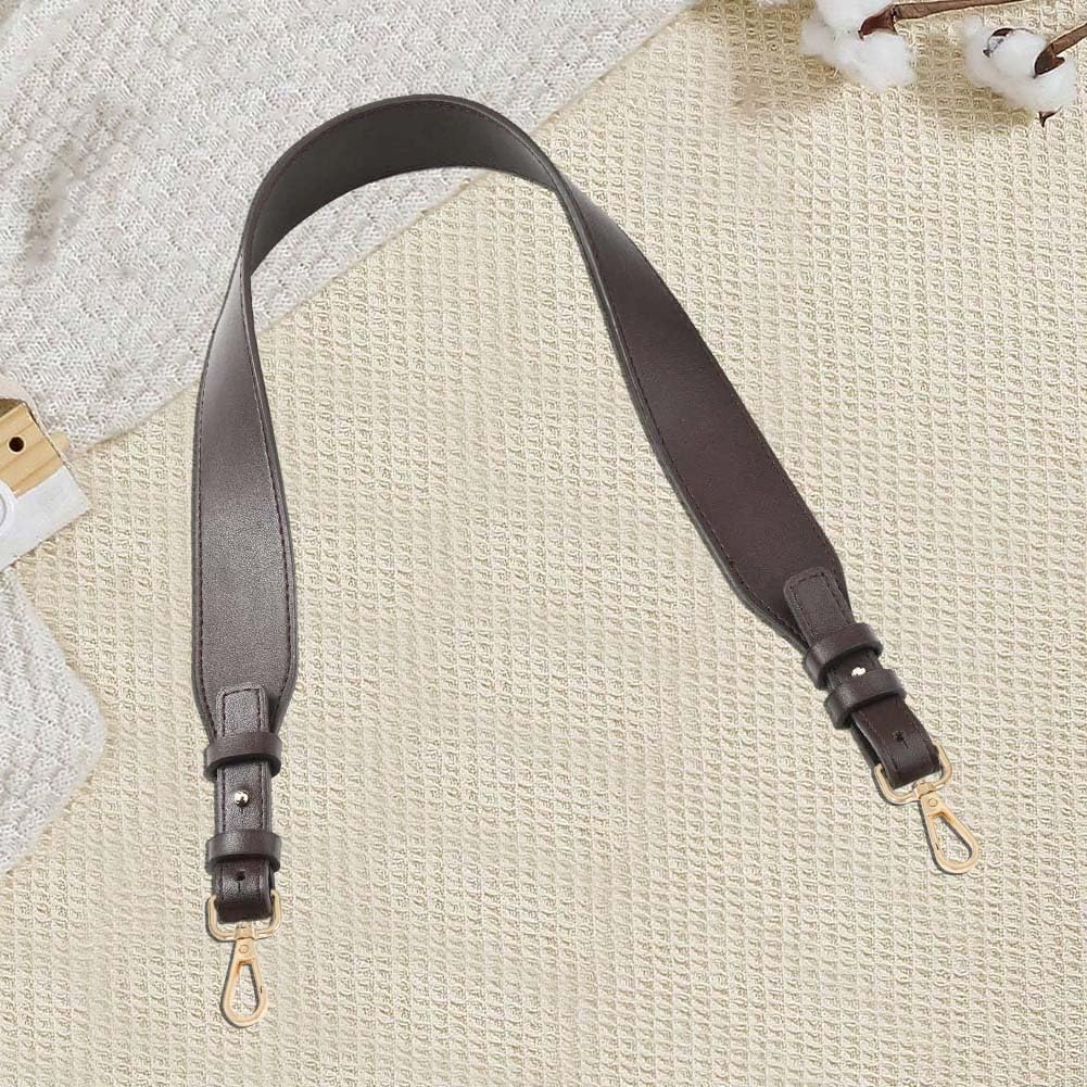 1.5 Inch Wide PU Leather Purse Strap for Women 30.7 Inch Dark brown PU Leather Handbags Long Crossbody Strap Replacement Dark Brown with Alloy Clasps for Shoulder Bag DIY Making Supplies