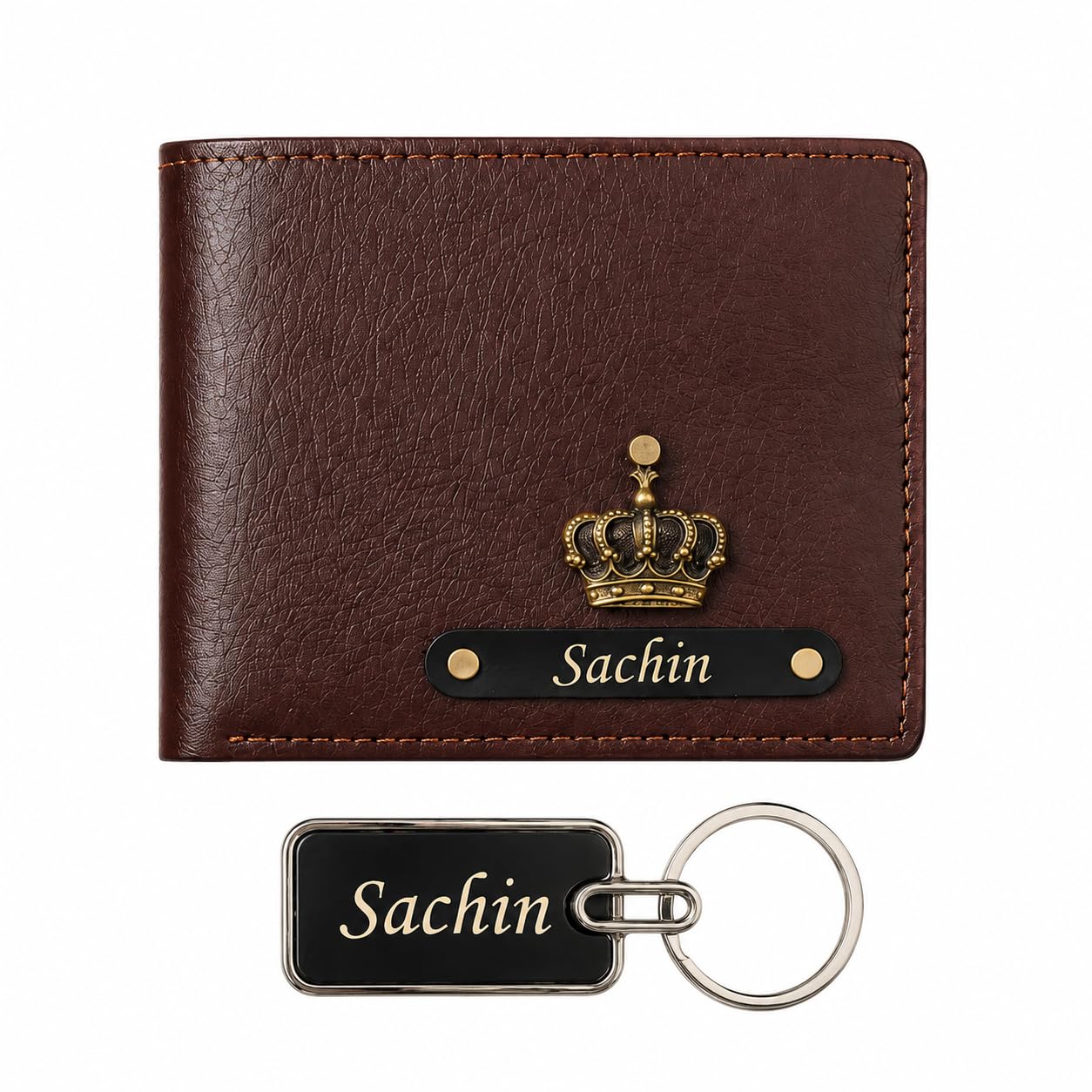 Men’s Genuine Leather Customised Wallet Combo Gift Set | Stylish Multiple Slot Wallet with Keychain-image-22