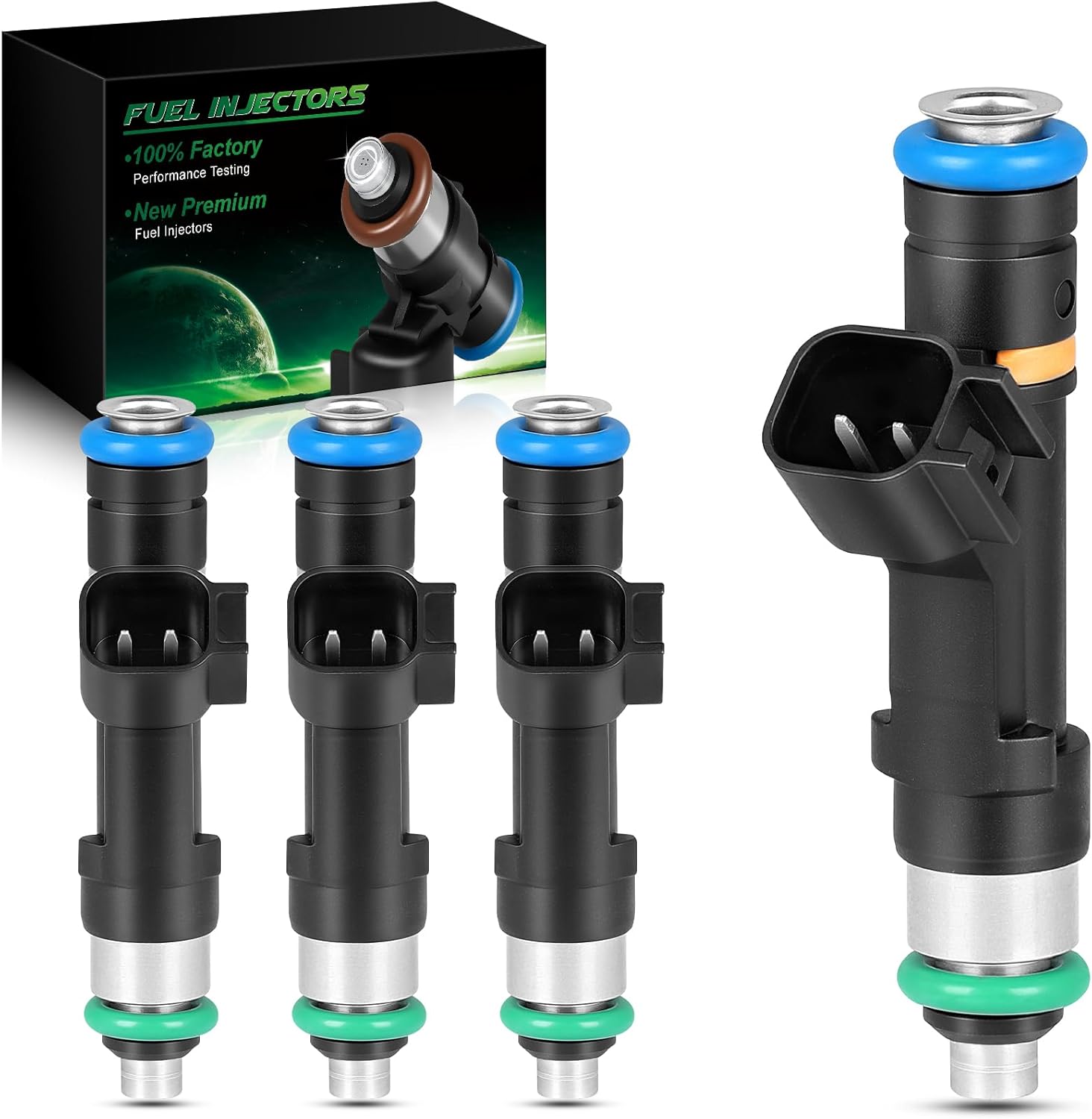 0280158103 Fuel Injectors Fit for:-Mazda 3 2006-2012 2.0L, 5 2008-2010 2.3L, 6 2006-2008 2.3L, MX-5 Miata 2006-2012 2.0L L4 Replace OE# 0280158103, 6M8G9F593BA, L3G513250 (Set of 4)