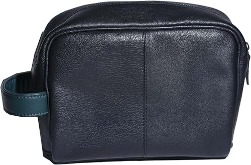 Miniatura 4 de Leatherboss Premium Leather Dopp Kit | Bolsa de afeitado | Organizador de artículos de tocador de viaje para hombre, color negro, Negro -