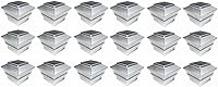 Vista 10 de Negro/Marrón/Plata/Blanco 4 x 4 Solar Post Deck Cap Fence Light PVC Vinilo (plateado, 4 unidades)