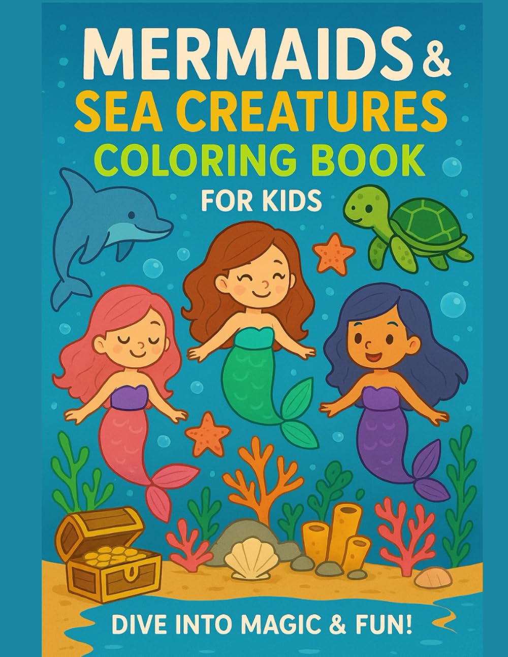 Mermaids and Sea Creatures Coloring Book
