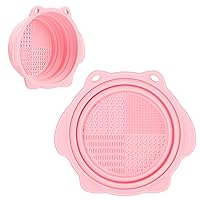 Vista 9 de Cuenco Limpiador de Brochas de Maquillaje Plegable de Silicona - Etercycle Herramienta de Limpieza Portátil para Brochas, Borlas de Polvo y Esponjas