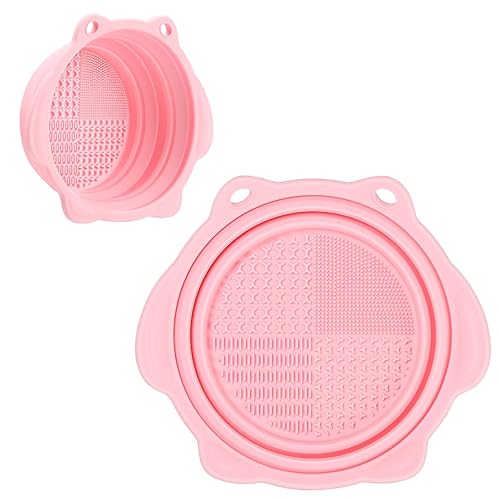 Miniatura 15 de Etercycle - Cuenco limpiador de brochas de maquillaje plegable de silicona, herramienta de limpieza portátil para cepillos, soplos de polvo y Azul