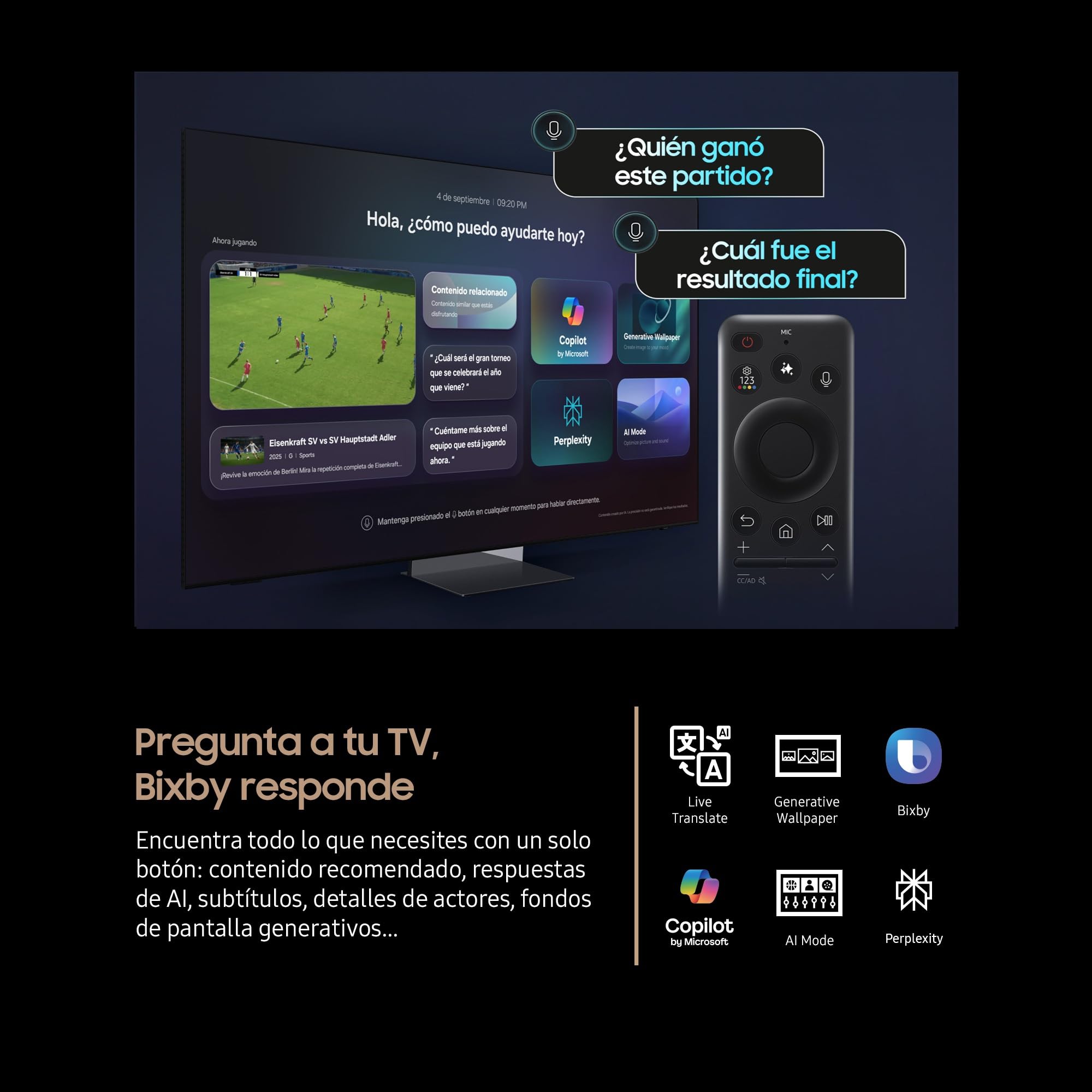 Samsung TV 65 Pulgadas Neo QLED QN74F 4K Mini LED Smart TV con Vision AI, Quantum Matrix Technology Slim y más de 500 Canales