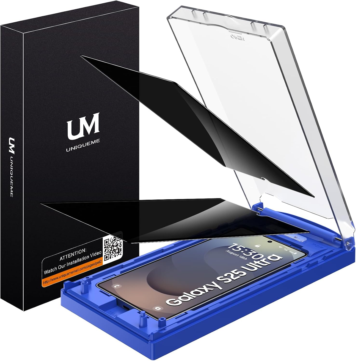 UniqueMe 2 Pack for Samsung Galaxy S25 Ultra Privacy Screen Protector | Dust-Free Kit, Auto-Positioning, Bubble Zero, 3D Curved, Full Coverage, Not Glass, Support Fingerprint Unlock