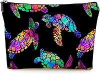 Vista 22 de Pequeña bolsa de maquillaje para bolso Linda bolsa de lona impermeable de cosméticos para mujeres, con cremallera, bolsa de viaje para artículos