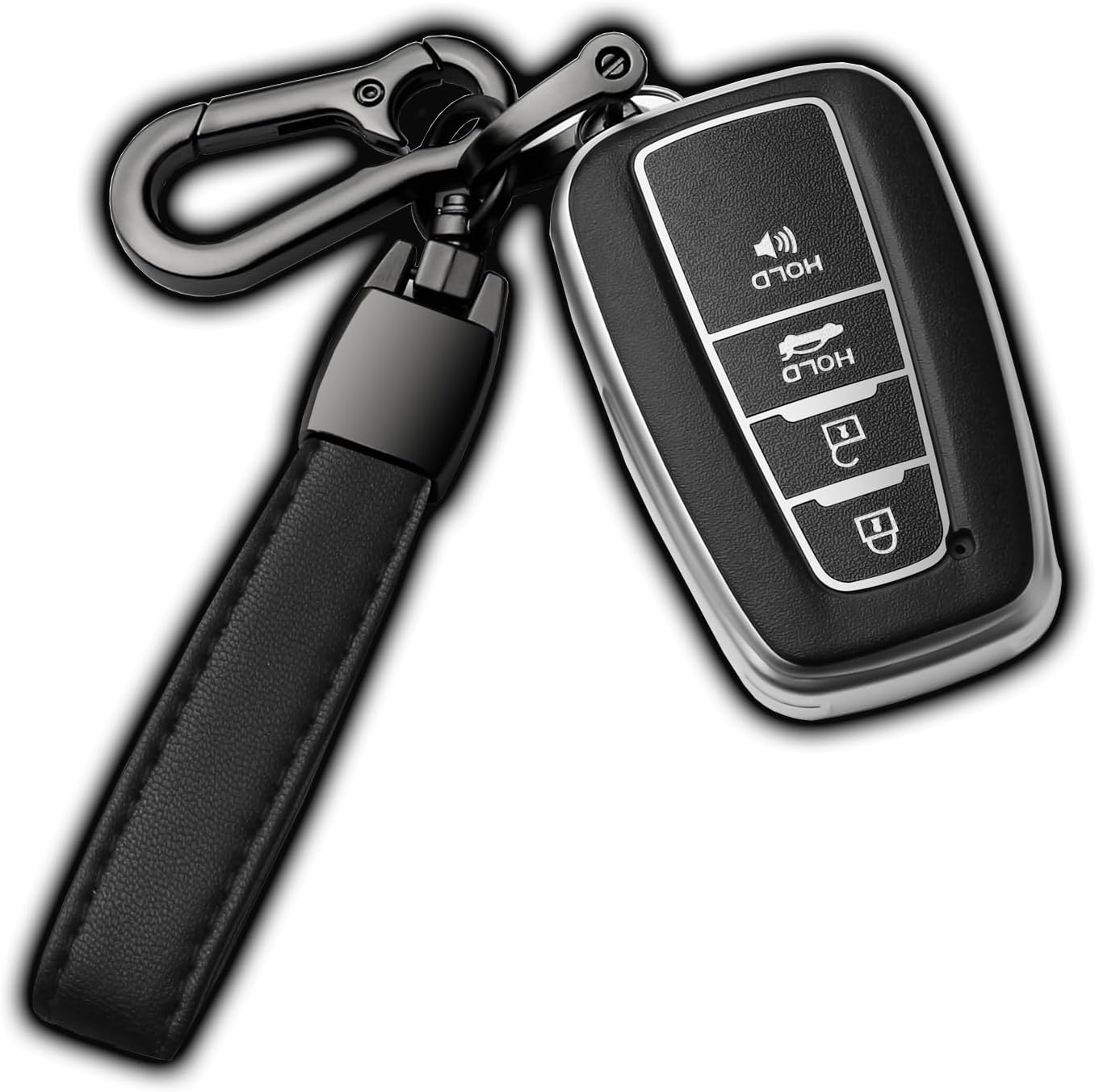 Compatible With Toyota Key Fob Cover with Keychain Soft TPU Key Shell Case,For 2019-2025 Rav4 2019-2024 Camry 4 Runner 2020-2022 Highlander Corolla Prius C-HR Avalon GT86-Storm Blue