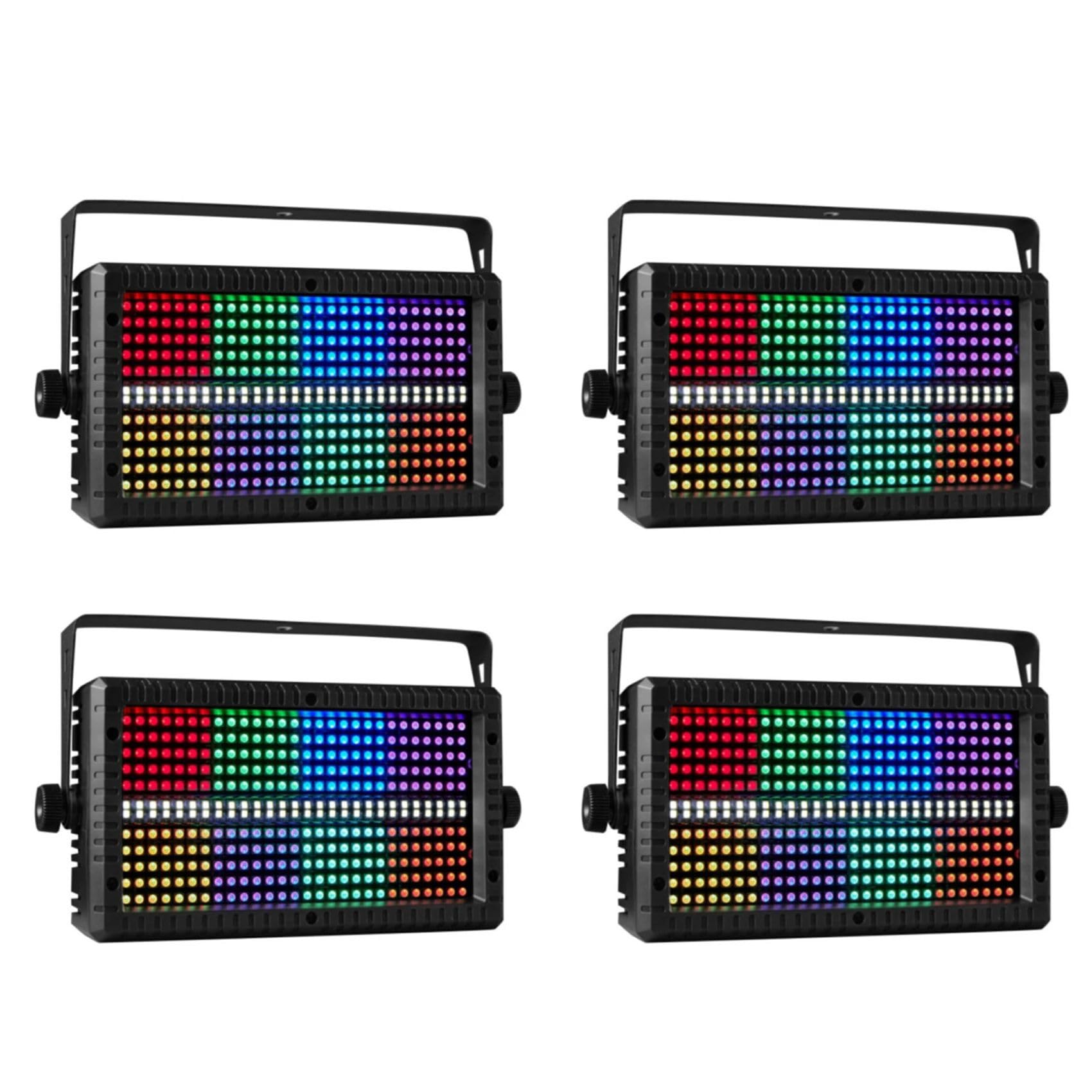 4X 60W Mni LED Estroboscópico RGB 8 Particiones + 8000K 4 Particiones Super Brillante DJ Wash Bar Etapa Estroboscópica Enchufe de la UE