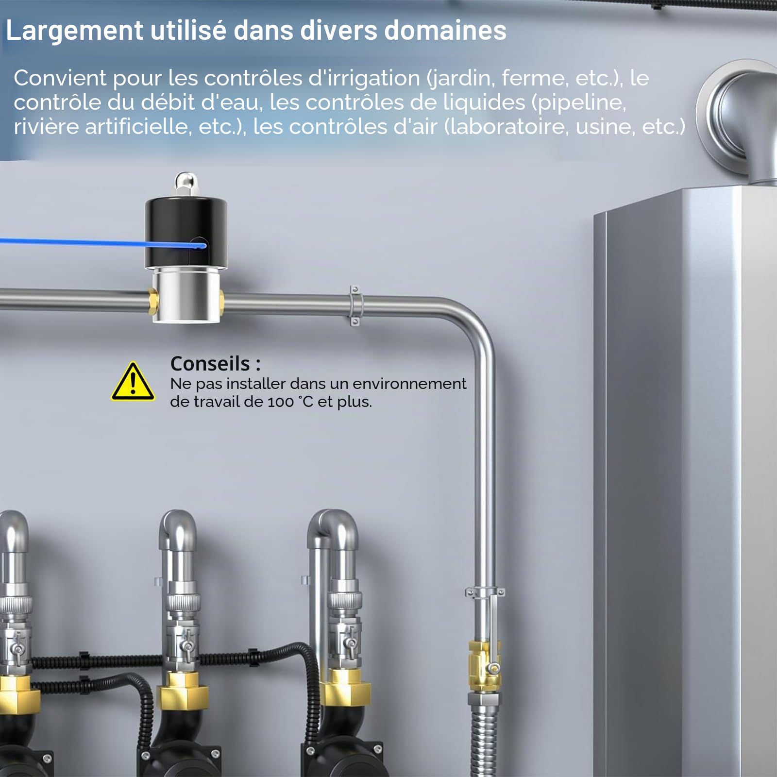 TAILONZ PNEUMATIC Électrovanne à barbe en acier inoxydable 1/4" BSP 12V pour l'eau, l'air, les carburants, les gaz Type fermé
