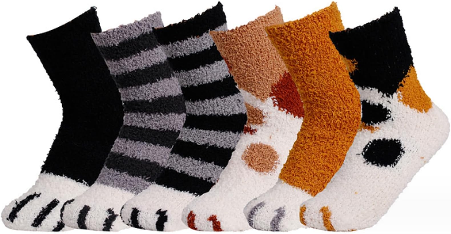 YHRY5 Pairs Fuzzy Socks for Women, Soft Cozy Fluffy Plush Stocking Warm Thick Winter Sleep Socks Microfiber Slipper Fleece Socks for Home Indoor