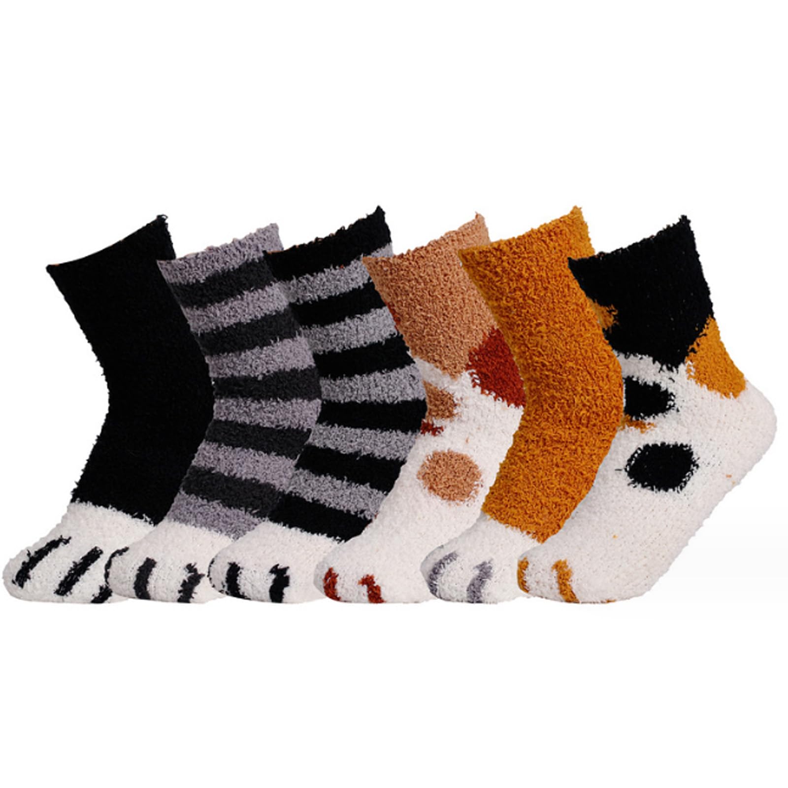 YHRY5 Pairs Fuzzy Socks for Women, Soft Cozy Fluffy Plush Stocking Warm Thick Winter Sleep Socks Microfiber Slipper Fleece Socks for Home Indoor
