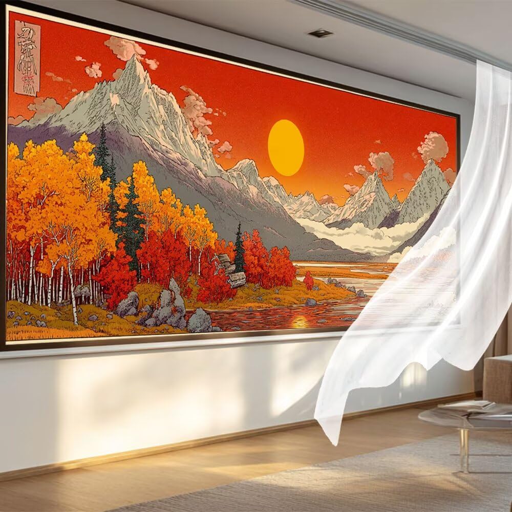 Diamentowe malowanie Japoński Krajobraz Diamentowa Sztuka Rysunki Z Diamentami 90x200 cm, Obraz Diamentowy Pełny Zestaw Haft Krzyżowy DIY Malowanie według numerów, Dekoracje Ścienne Prezenty Zachód