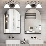 Arched Wall Mirror for Bathroom, 20"x30" Arched Mirror Wall Mounted Mirror with Metal Frame, Gold Vanity Mirror Decor for Mantle, Bedroom, Entryway, Living Room