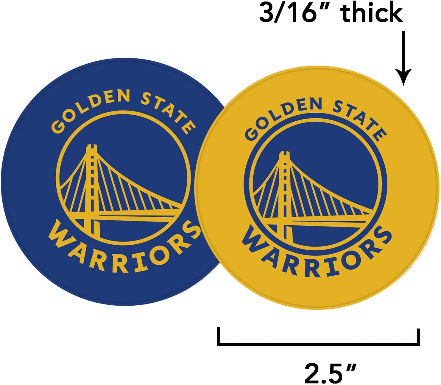 Desert Cactus Golden State Warriors Car Accessories NBA Basketball League Absorbent Sandstone Cup Coasters Licensed Product Set of 2 (Car Coaster A)