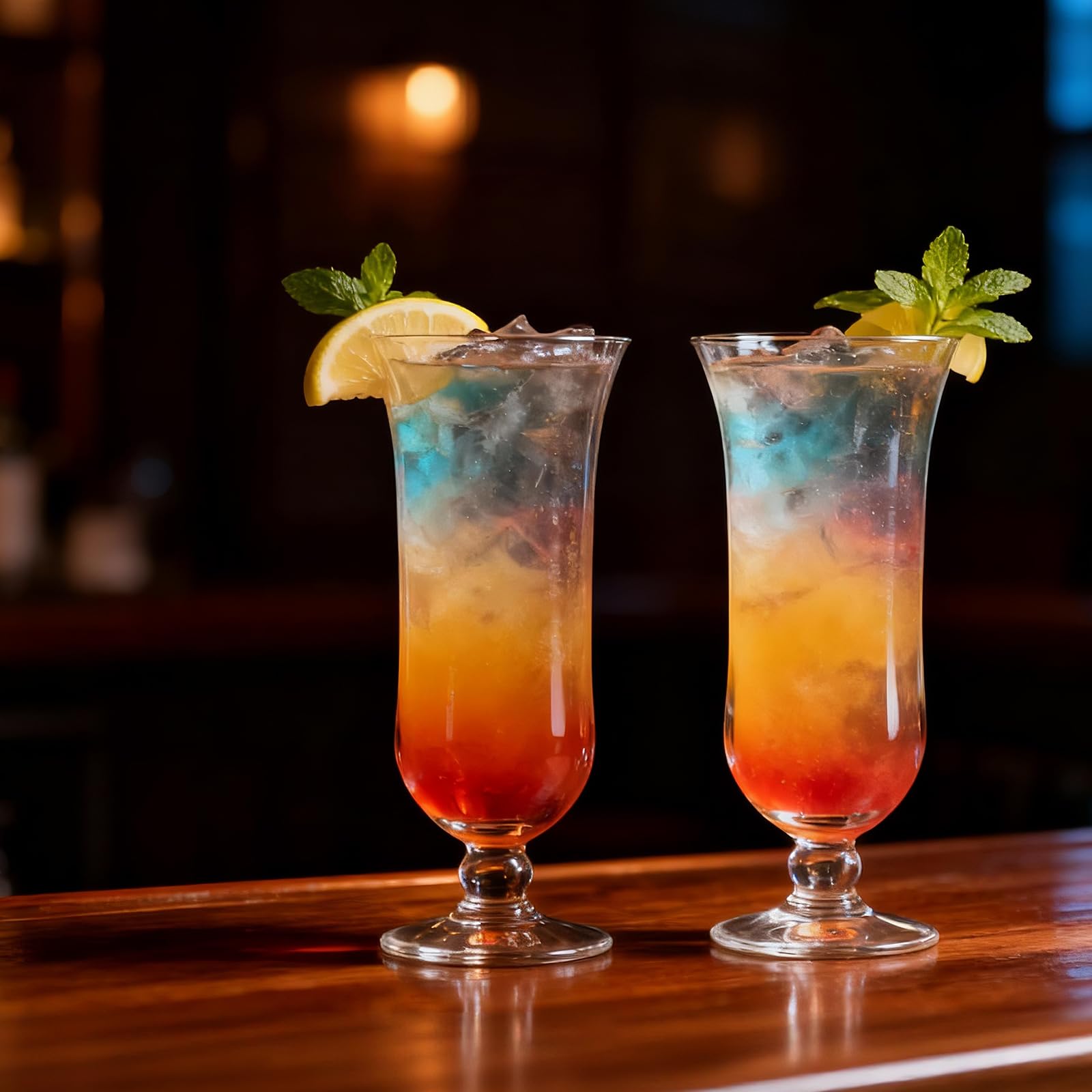 Cheardia 6 Stück Hurricane Glas, 383 ml Kunststoff Pina Colada Gläser Bruchfest Transparent Tulpe Trinkbecher für Säfte, Cocktails, Ganzkörperbier, tropische Getränke, Wasser, Getränke