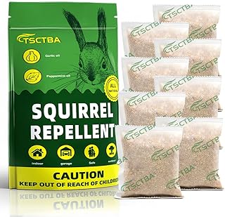 Sponsored Ad - TSCTBA Squirrel Repellent Pouches, Natural Squirrel Repellent Outdoor, Squirrel Repellent for Attic and Car...