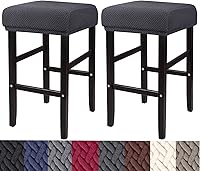 Vista 13 de HFCNMY Fundas de Taburete Rectangulares, Paquete de 4 Fundas Elásticas Rectangulares para Taburete de Bar Fundas de Taburete de Tocador Jacquard