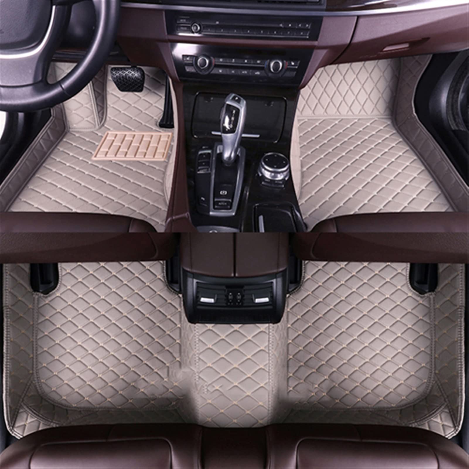 Tapis de sol Audi Q7 2006-2015 sur mesure à 5 sièges gris - ESPYN