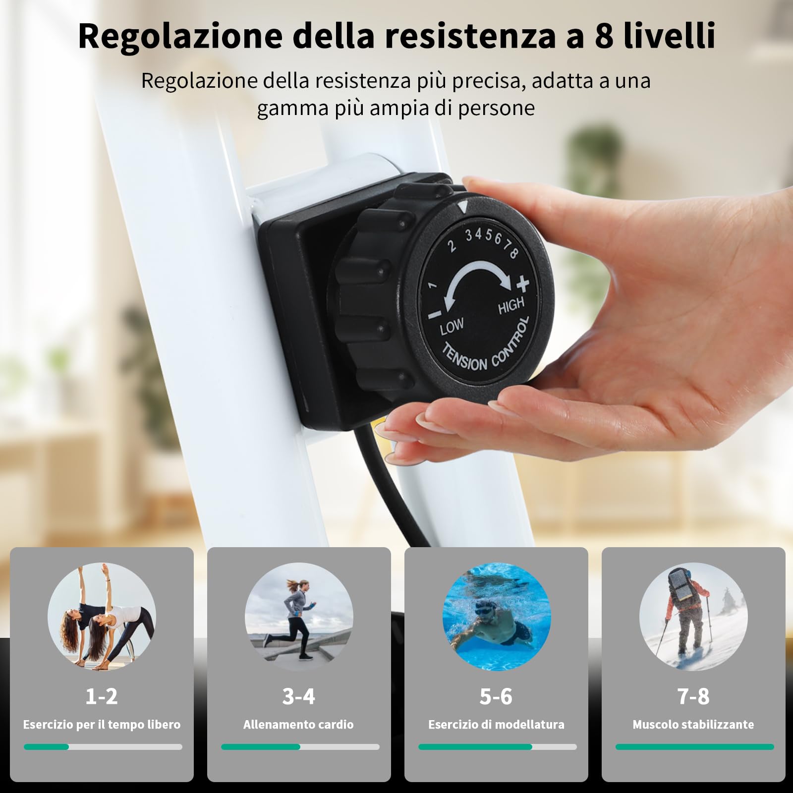 ISE Cyclette da Casa, Cyclette Pieghevole per Casa con Resistenza Magnetica a 8 Livelli Schermo LCD Supporto per Smartphone/Tablet