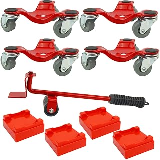 AeKeatDa 4 Pack 3 Wheels Furniture Mover Dolly 360° Rotation Furniture Dolly & Furniture Lifter Set Furniture Dollies Set Lifter Mover Tool Sets Furniture Movers