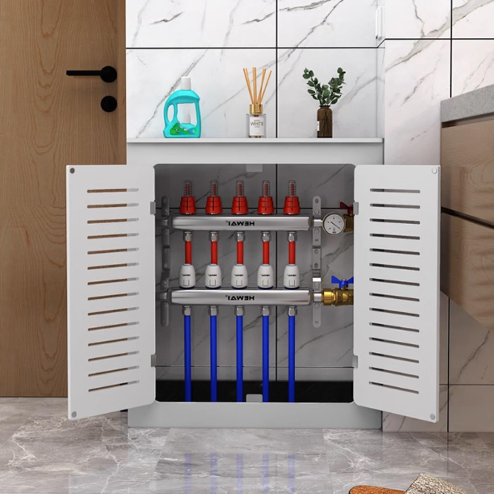 Copertura per termosifone con ripiano griglia, forte portante e design schermato per soluzioni di riscaldamento della camera da letto