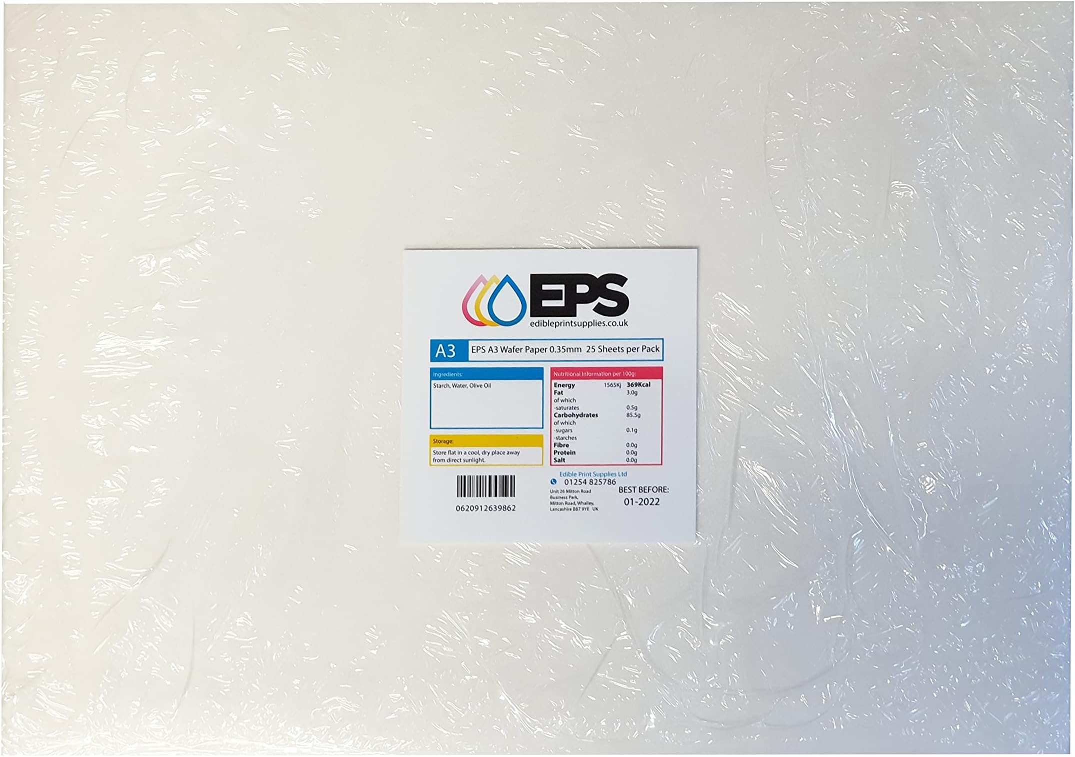 A3 EPS Edible Wafer Paper (Rice Paper) - 25 Sheets per Pack - for Edible Printing & Cake Decorations