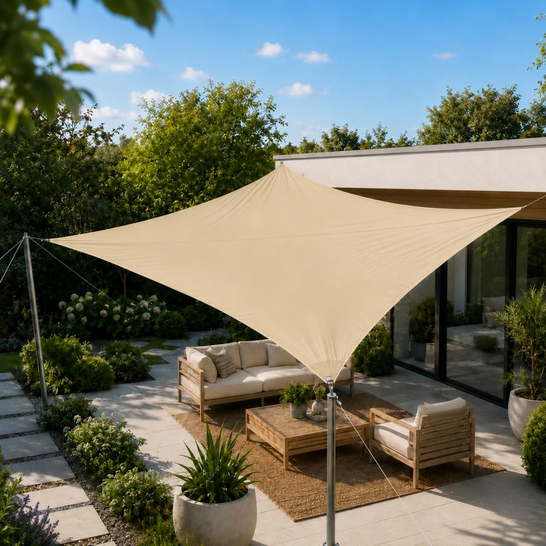 Toldo vela rectangular para terraza exterior ideal para crear sombra fresca en el jardín