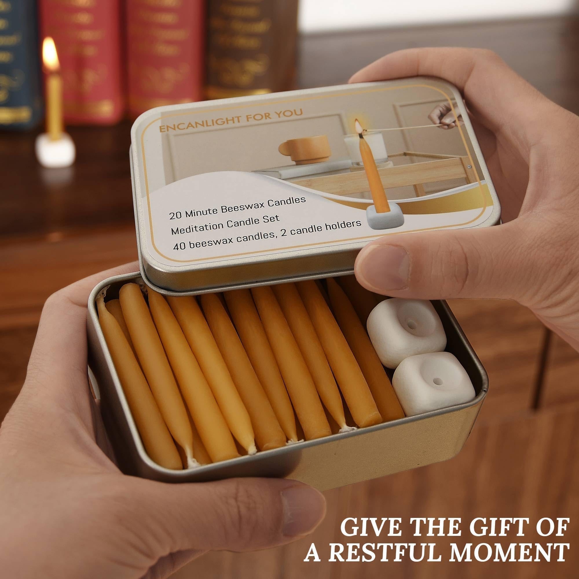 Juego de mini velas de 20 minutos, velas de meditación cónicas de cera de abejas pequeñas de 2.6 pulgadas, 40 unidades, velas sin humo, sin goteo para el hogar, regalos para mujer, yoga, color