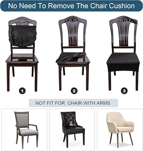 Miniatura 5 de Genina Fundas de asiento impermeables para sillas, fundas de asiento para comedor, fundas de sillas de cocina, fundas de sillas de comedor