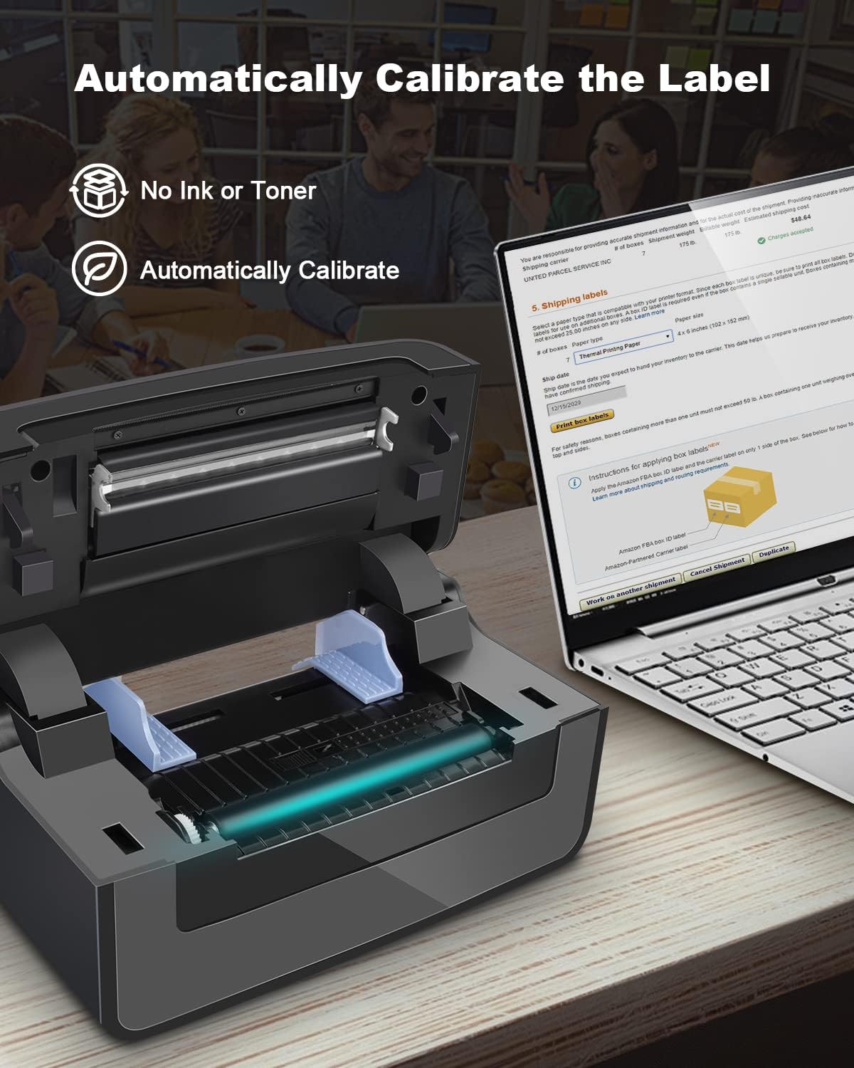 Polono Thermal Label Printer - 150mm/s 4x6 Label Printer for Shipping Packages, Commercial Thermal Label Maker, Compatible with , Ebay, Etsy, Shopify, FedEx, etc, Support Windows and Mac (Gray)