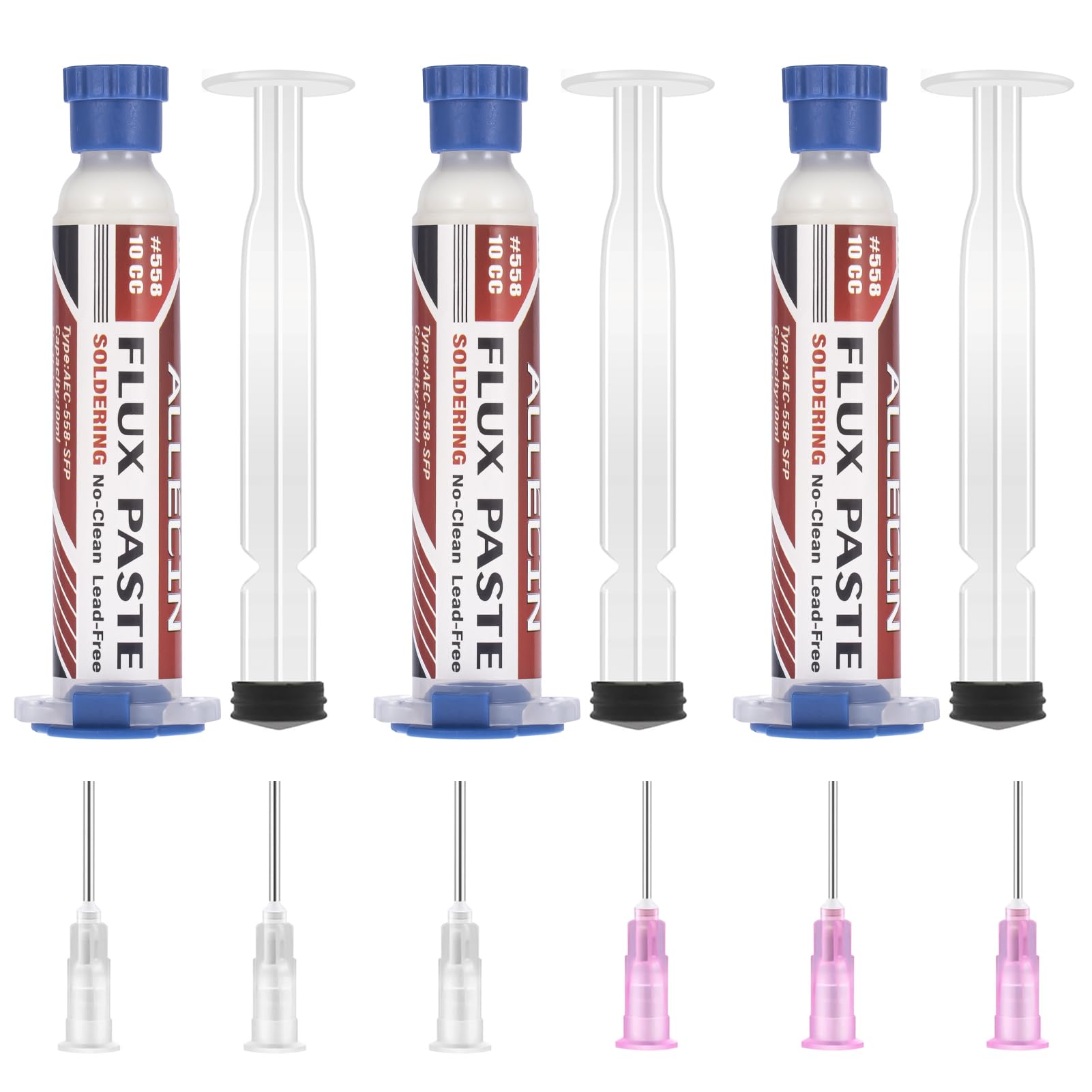 3 Pièces Flux Soudure Sans Nettoyage 10mL Flux de Pâte à Souder Sans Plomb Flux de Pâte à Braser 10CC Solder Flux Paste à la Colophane AEC-558 pour SMD PCB BGA Électronique