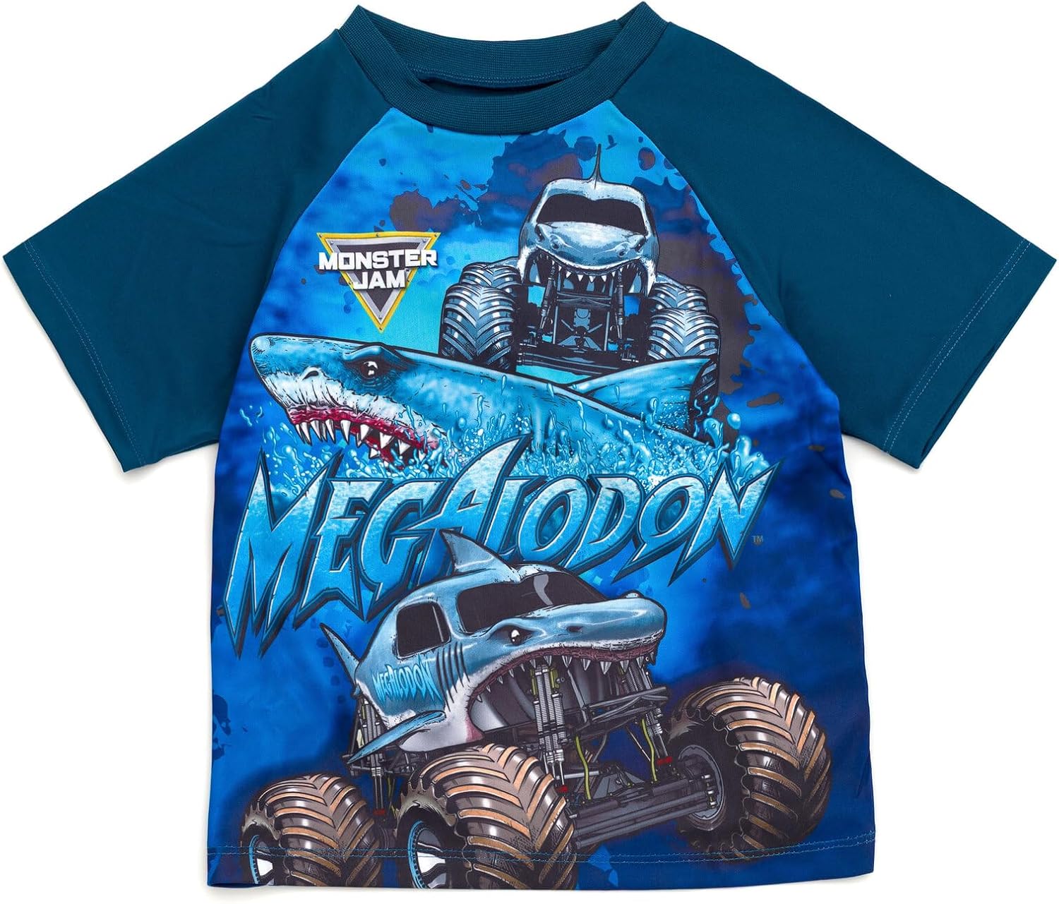 Monster Jam Grave Digger El Toro Loco Megalodon T-Shirt Tank Top and French Terry Shorts 3 Piece Set Toddler to Big Kid - Image 4
