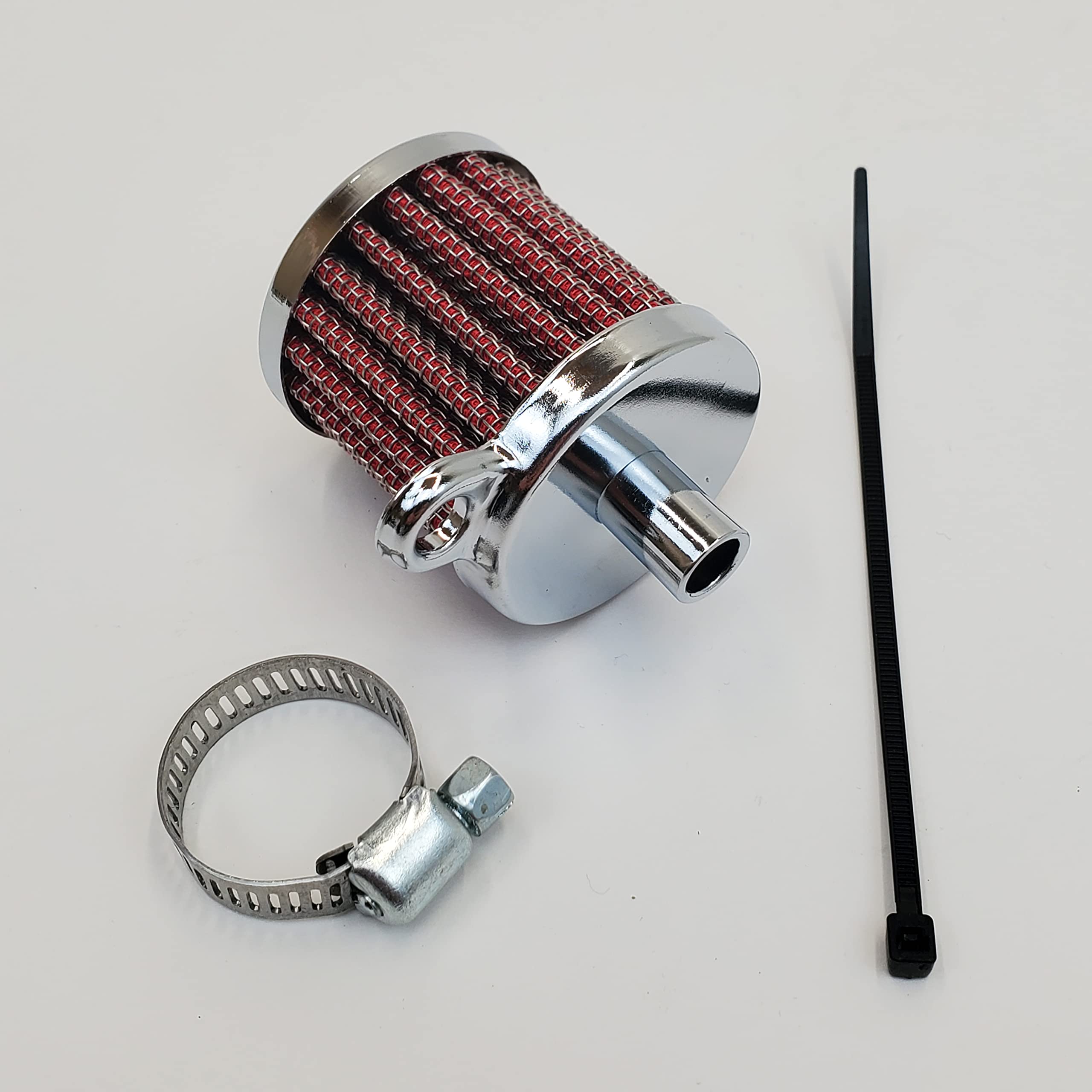 Buy Chrome Crankcase Breather Filter Kit with Clamp and ¼” ing Tab for