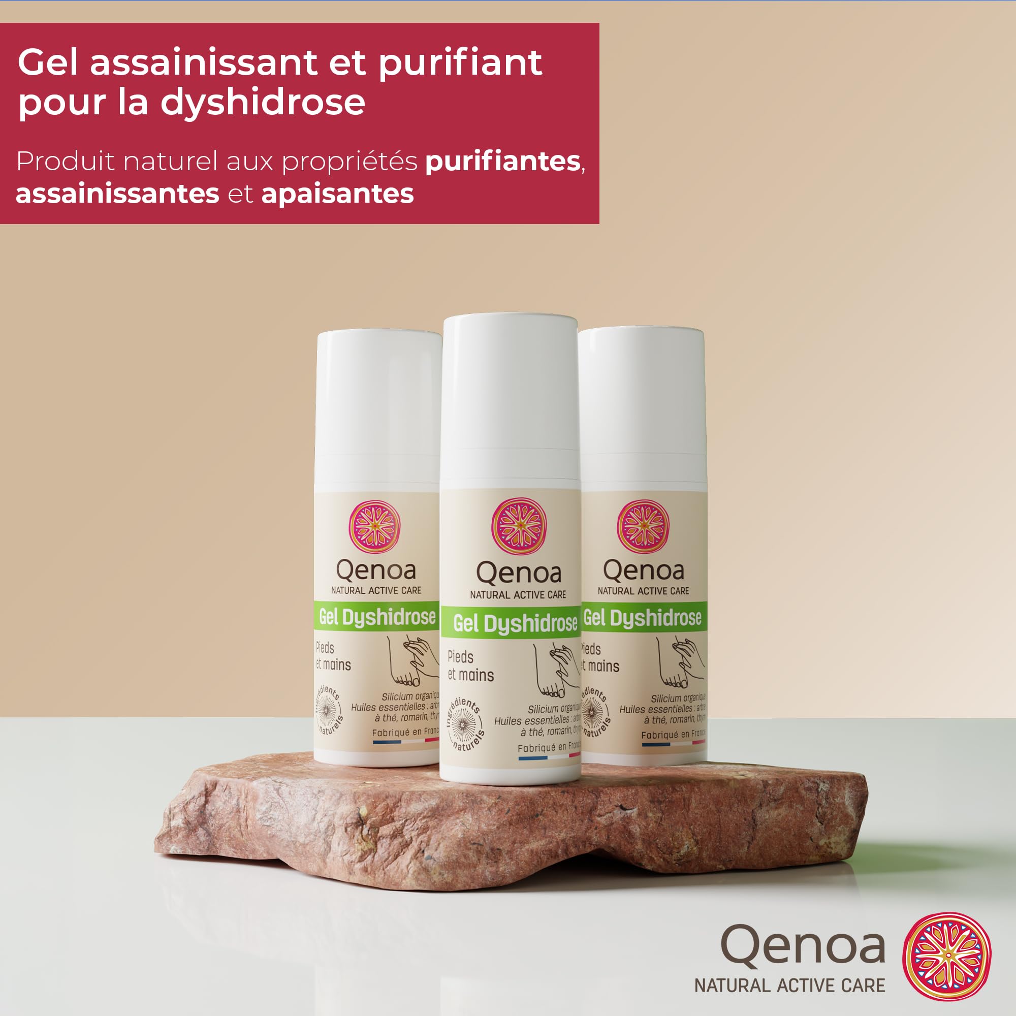3 Gels Dyshidrose, Peaux sensibles, Soin dyshidrose naturel, Crème pour peaux sensibles, baume réparateur eczéma, 1 tube 50ml