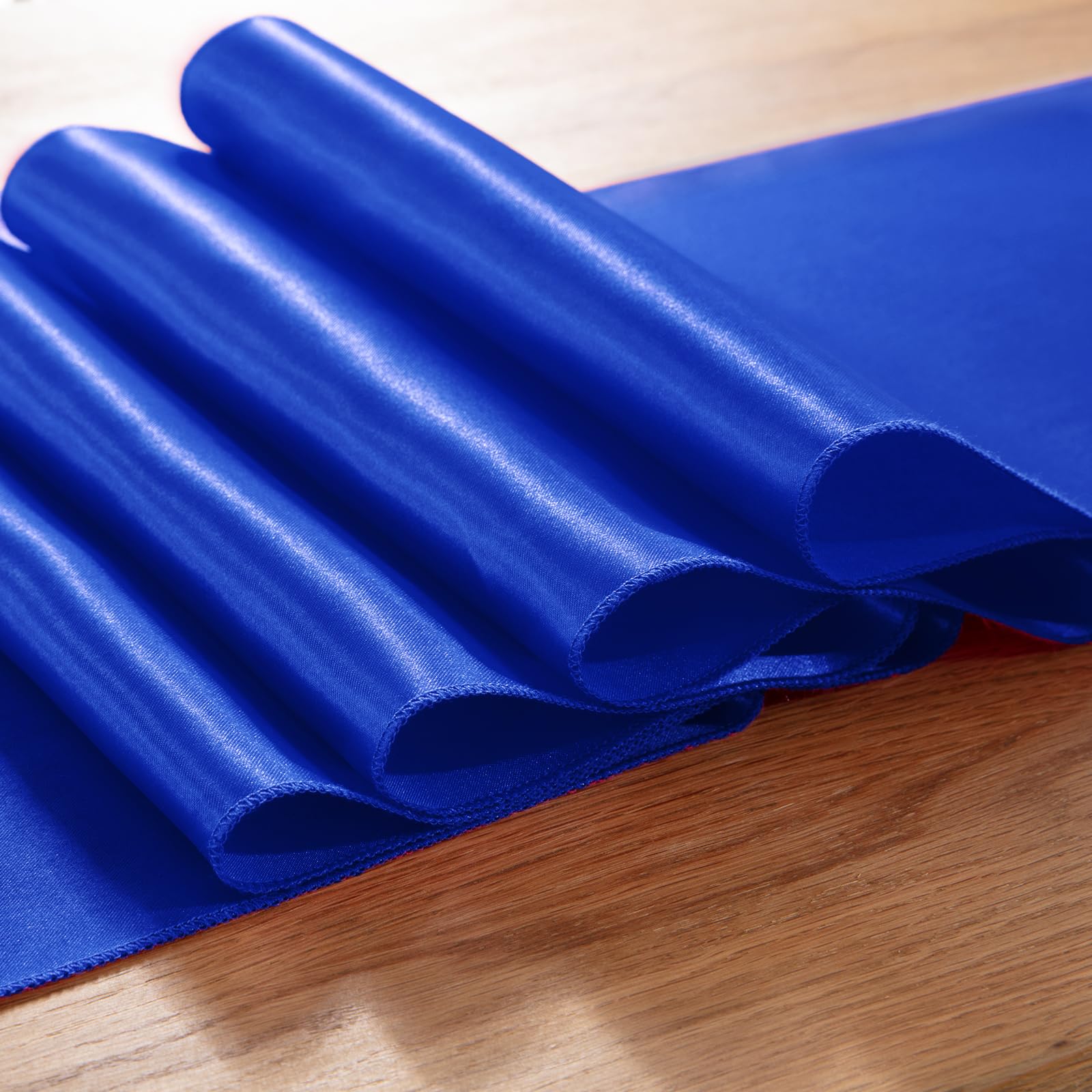 Satin-Tischläufer, 30,5 x 274,4 cm, glatter Seidenstoff, Tischläufer für Hochzeiten, Bankette, Geburtstage, Abschlussfeiern, Veranstaltungen, Königsblau, 10 Stück