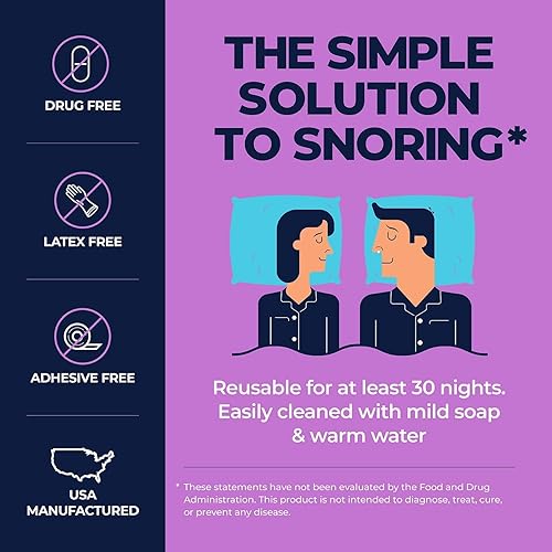 Miniatura 6 de Silent SNOOZ - Dilatador nasal antironquidos - Rejilla de nariz reutilizable con aroma a lavanda diseñada para detener los ronquidos (30 usos)