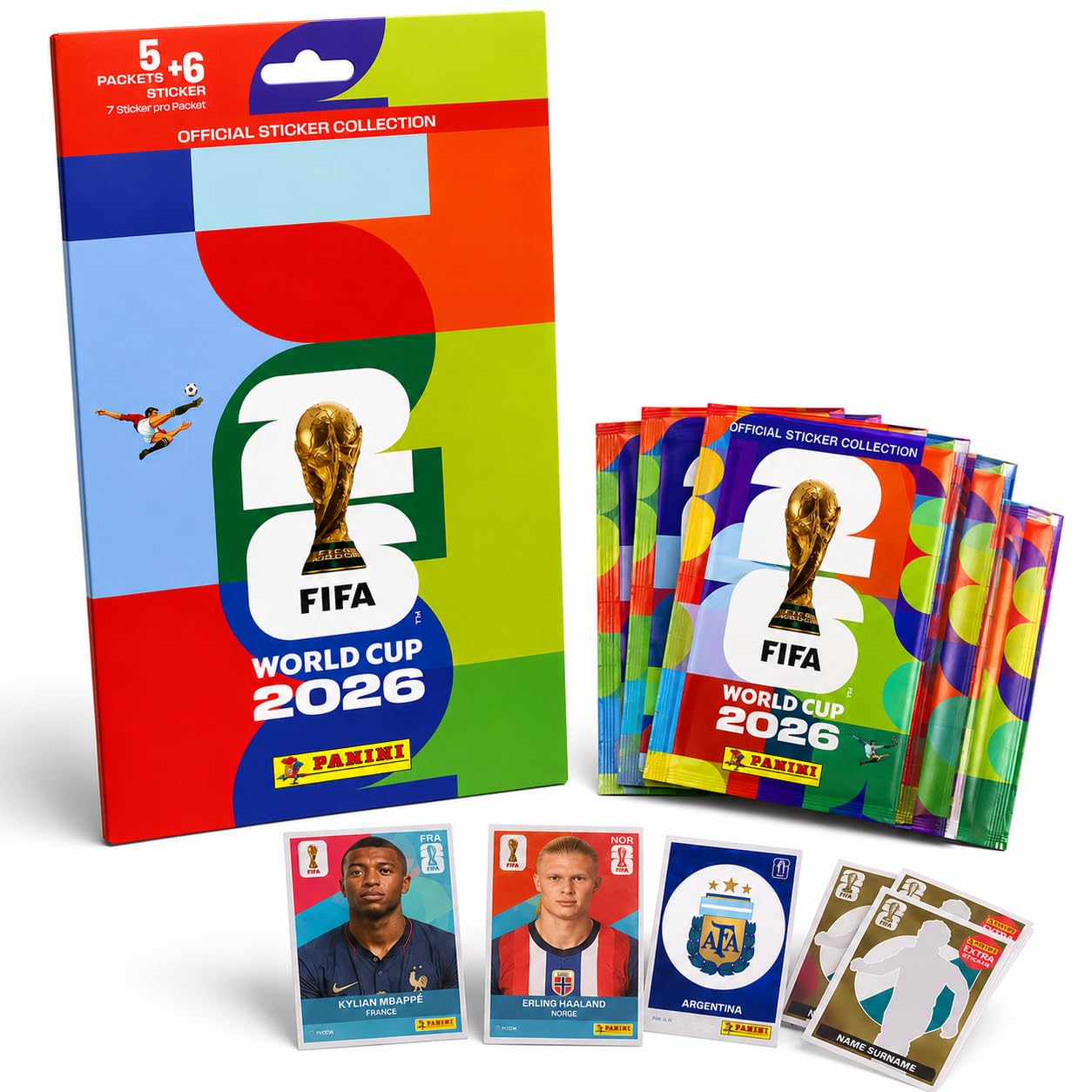 XXL Fan Starterset WM 2026 – Original Panini Sticker + 35 Aufkleber + Extra 6 Special - zum Sammeln & Tauschen - Weltmeisterschaft (35 Sticker & 6 Special)