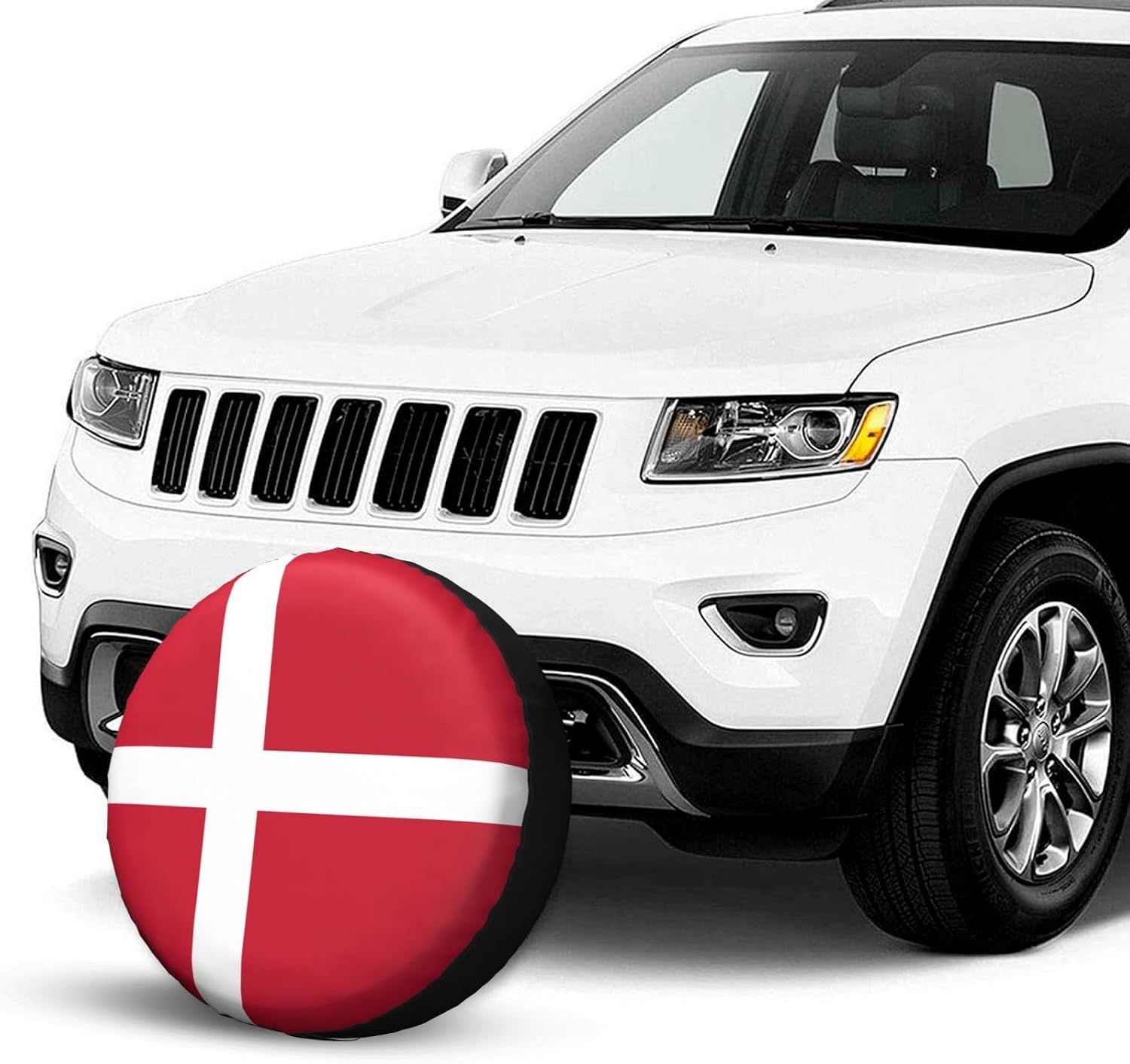 Danish Flag Print Tire Cover Universal Spare Wheel for Trailer Rv SUV Truck Camper Travel Accessories