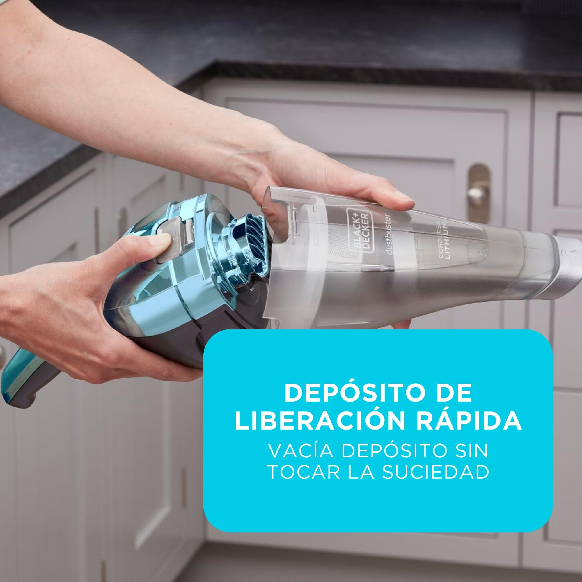 Black+Decker dustbuster 7.2V (Batería de 1.5Ah) Aspiradora de Mano Sin Cable, Cromada, NVC220WBC-QW