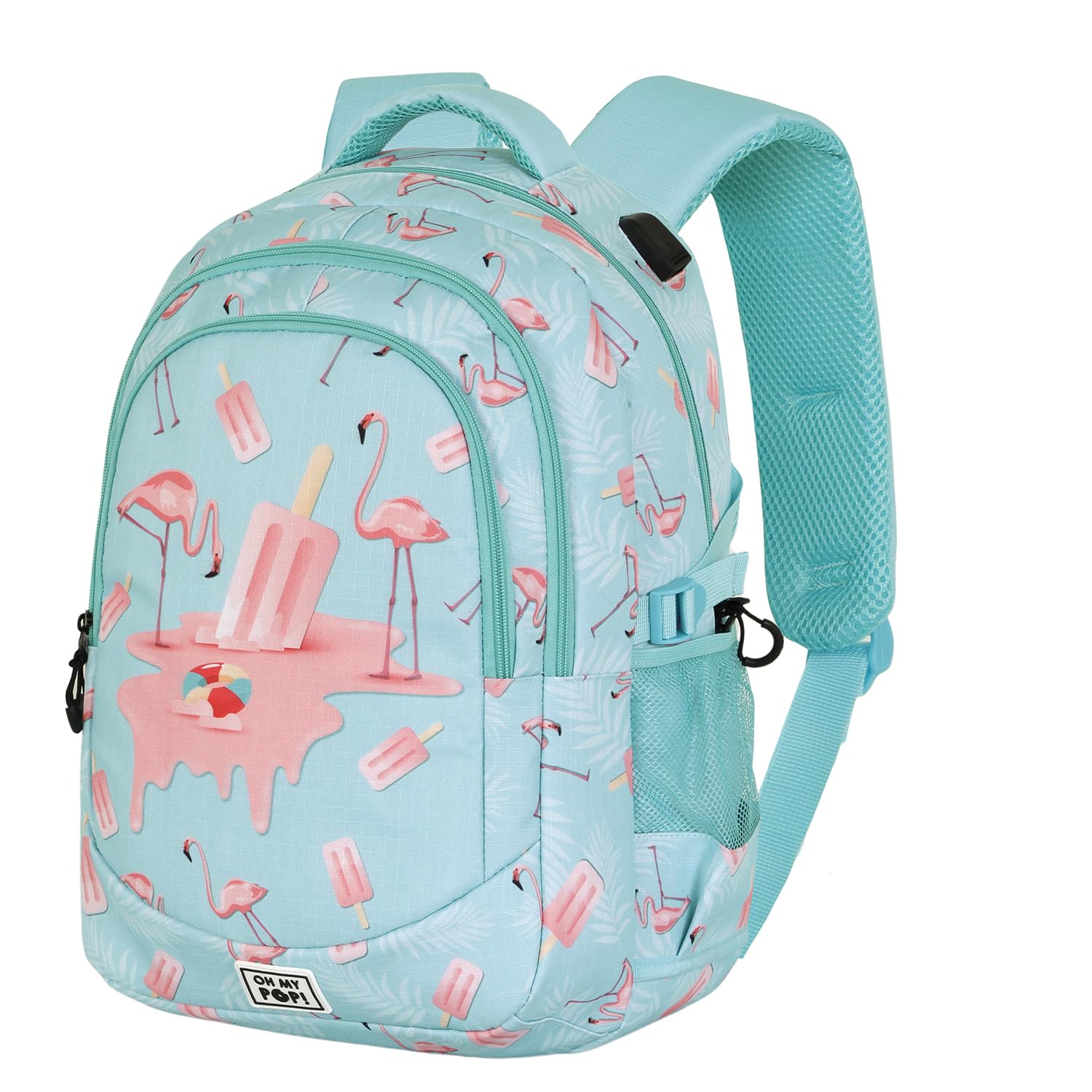 Oh My Pop! Ice Flamingo-Plus Running Rucksack, Türkis, 34 x 46 cm, Kapazität 32 L